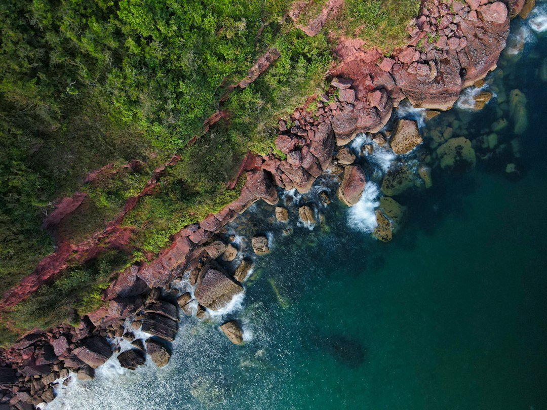 Aerial view of José Ignacio coastline at golden hour