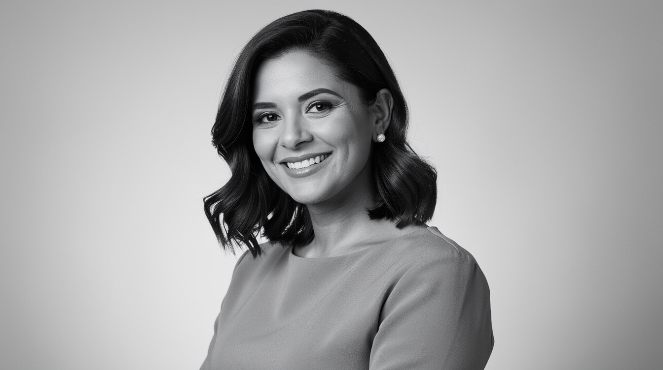 Studio portrait of a Brazilian woman real estate agent in her 30s